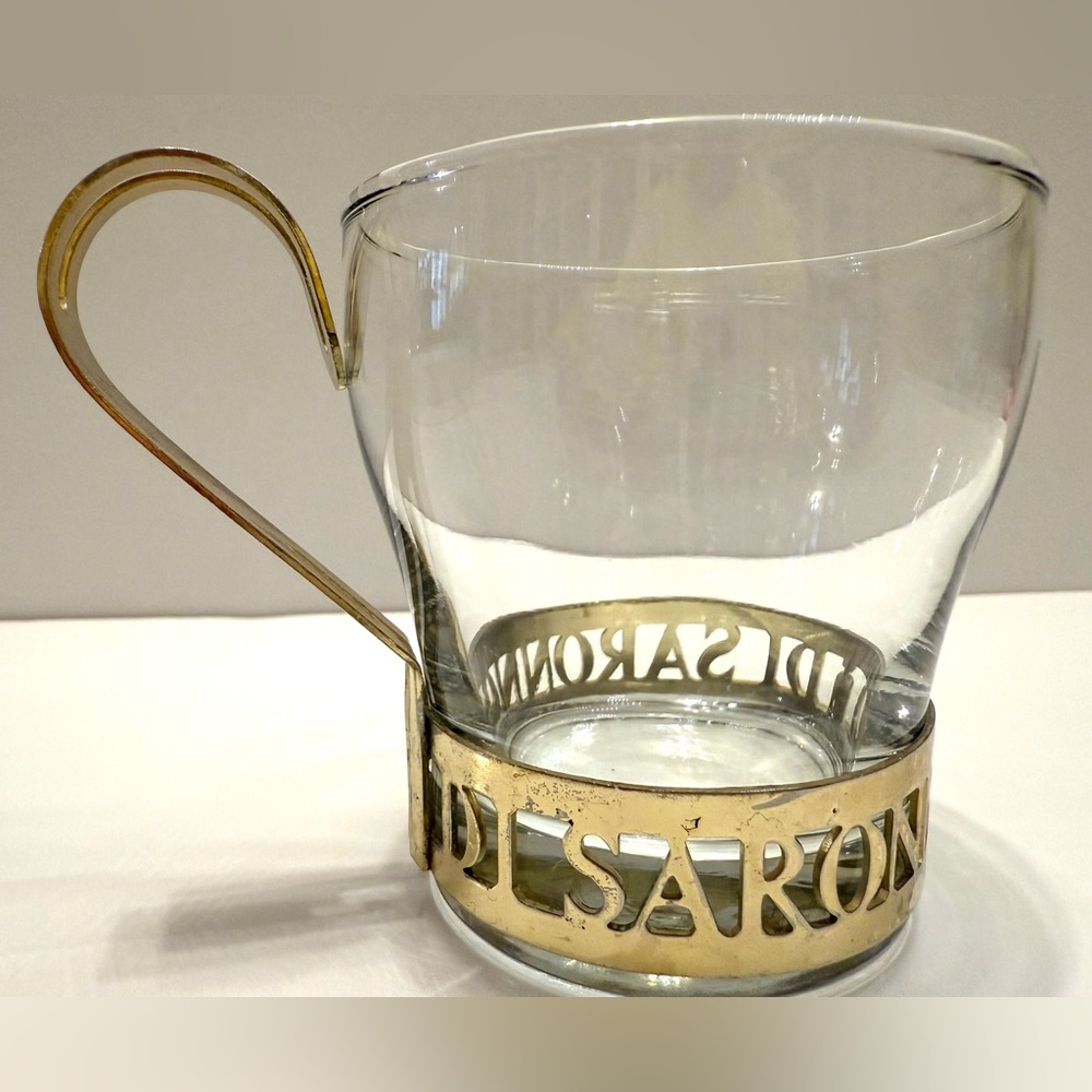 Libbey Amaretto Di Saronno Glasses with Metal Frame  – Set of 2